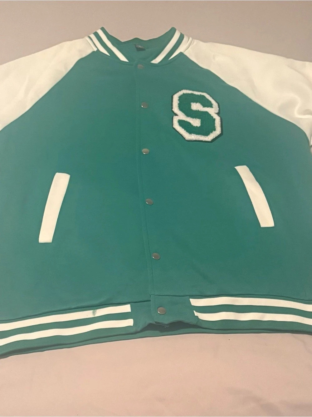 Green & White Varsity Letterman Jacket
